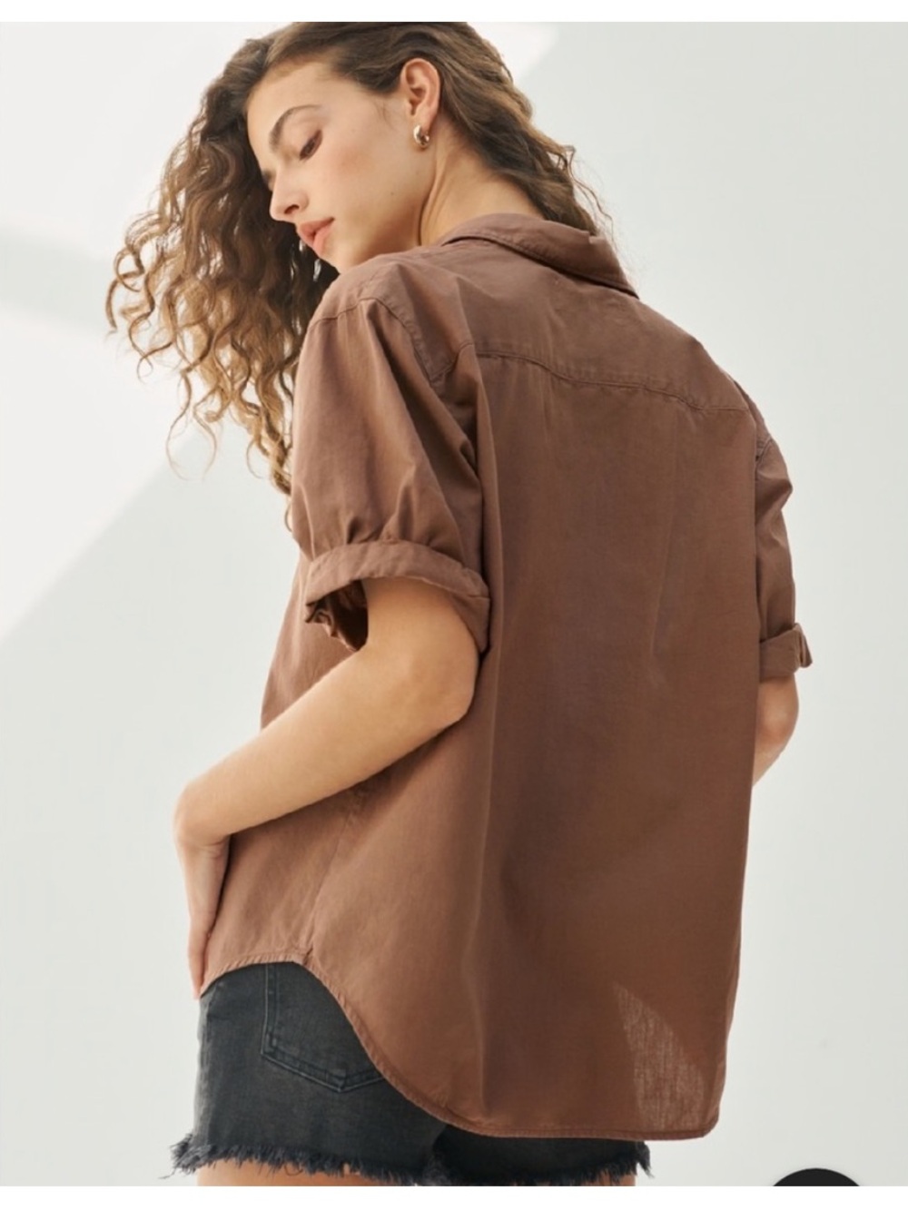 Aritzia Denim Forum The Jane Shirt Button Up Blouse - Picture 3 of 8
